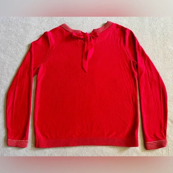 Banana Republic Women’s Red Sweater Size Medium Ribbon Bow - Picture 6 of 6